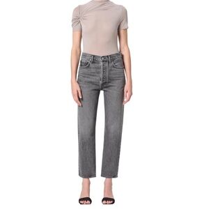 AGOLDE 90s Pinch Waist Straight Leg High Rise Medium Gray Denim Jean Size 30